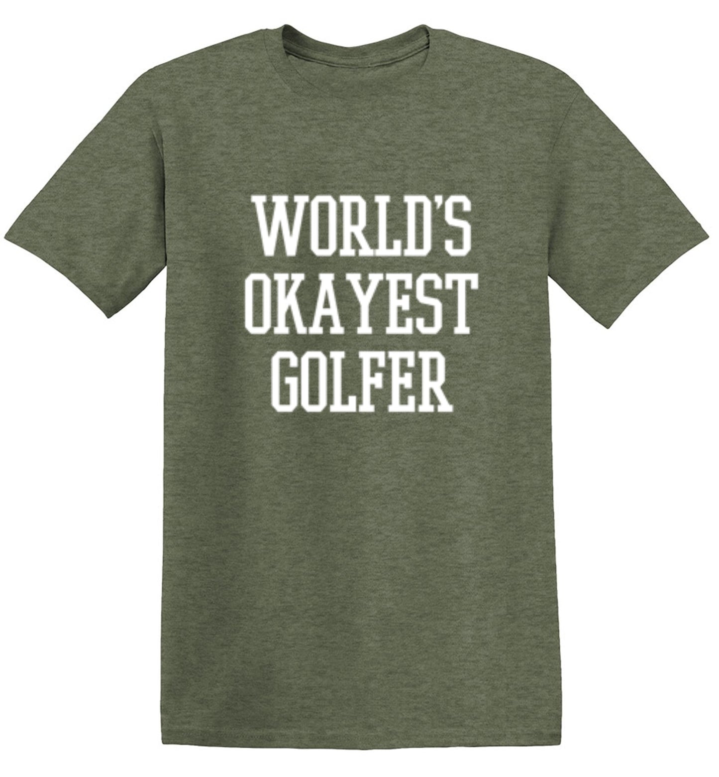 Funny T-Shirts design "World's Okayest Golfer - Ring Spun Tee"