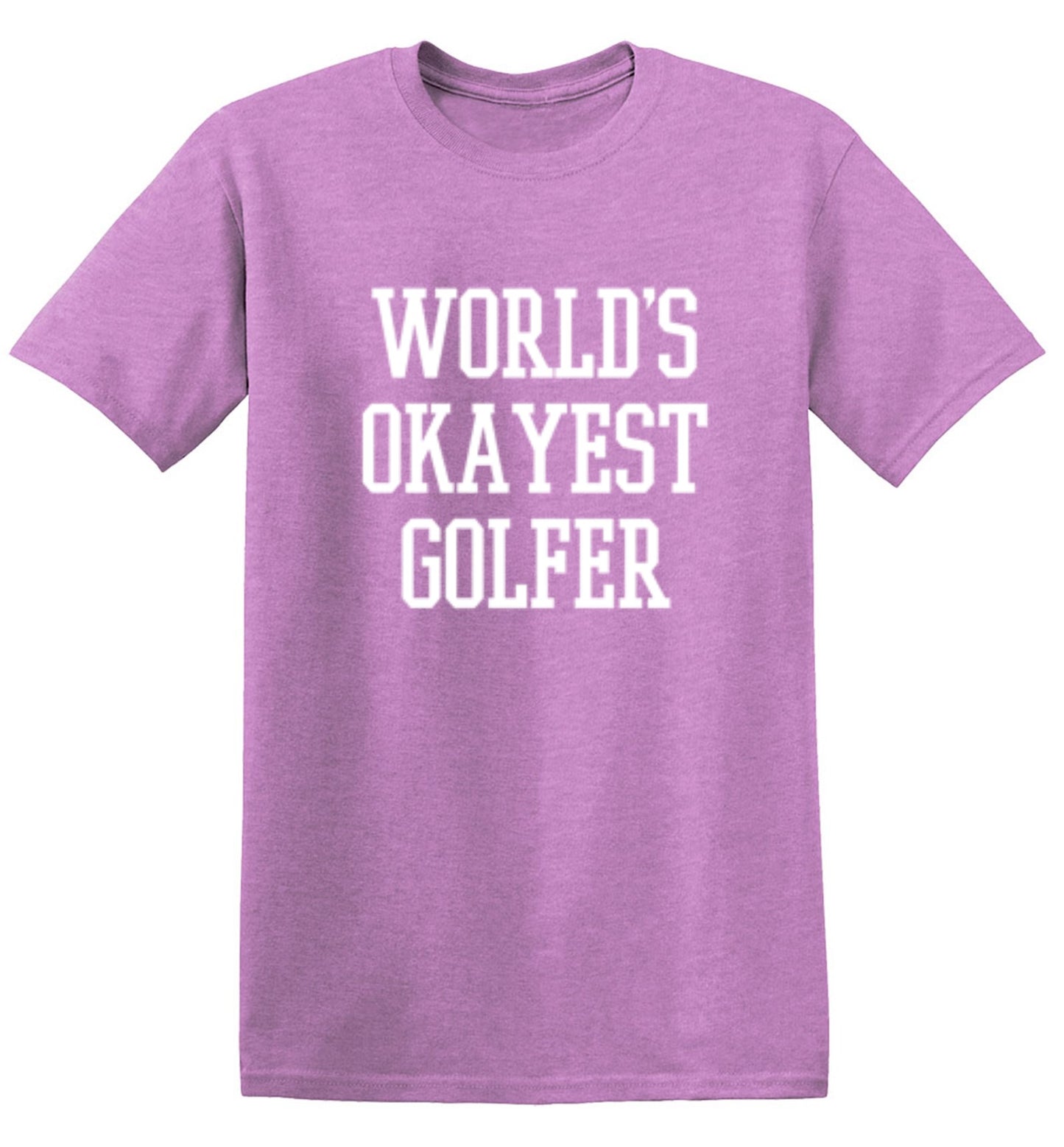 Funny T-Shirts design "World's Okayest Golfer - Ring Spun Tee"