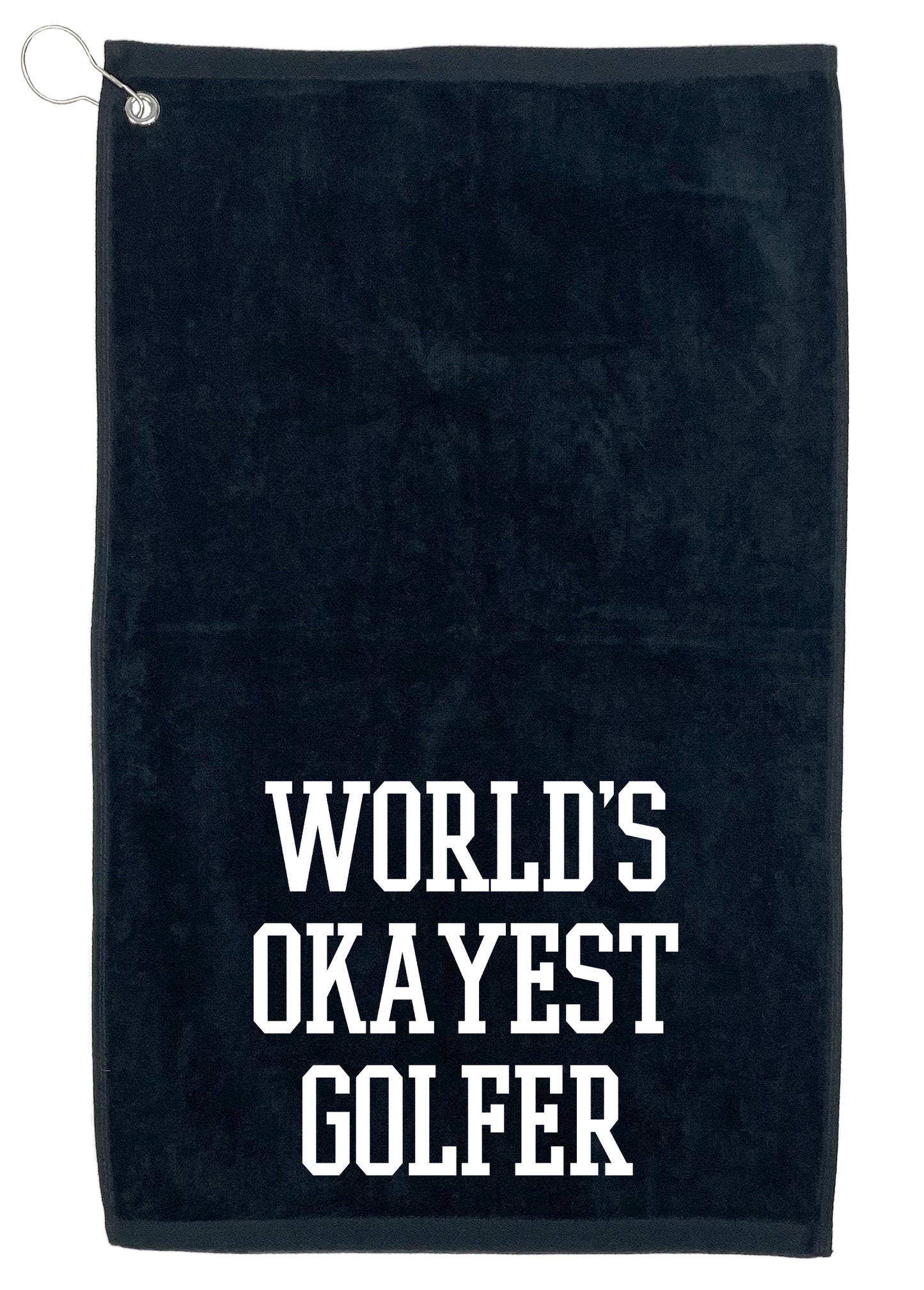 World's Okayest Golfer, Golf Towel - Funny T Shirts & Graphic Tees