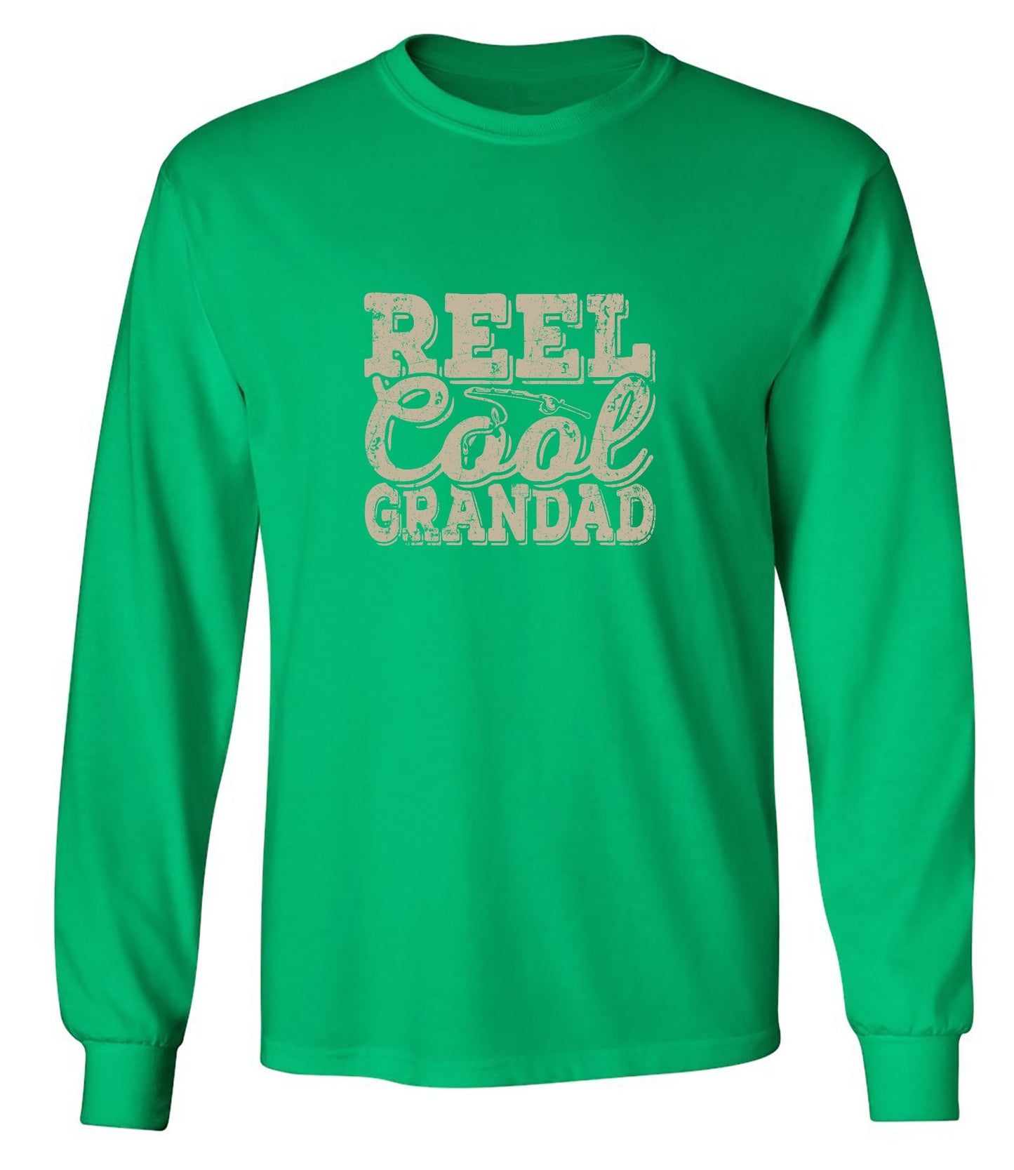 Funny T-Shirts design "Reel Cool Grandad - Shirt for Grandpa that loves Fishing - Long Sleeve"