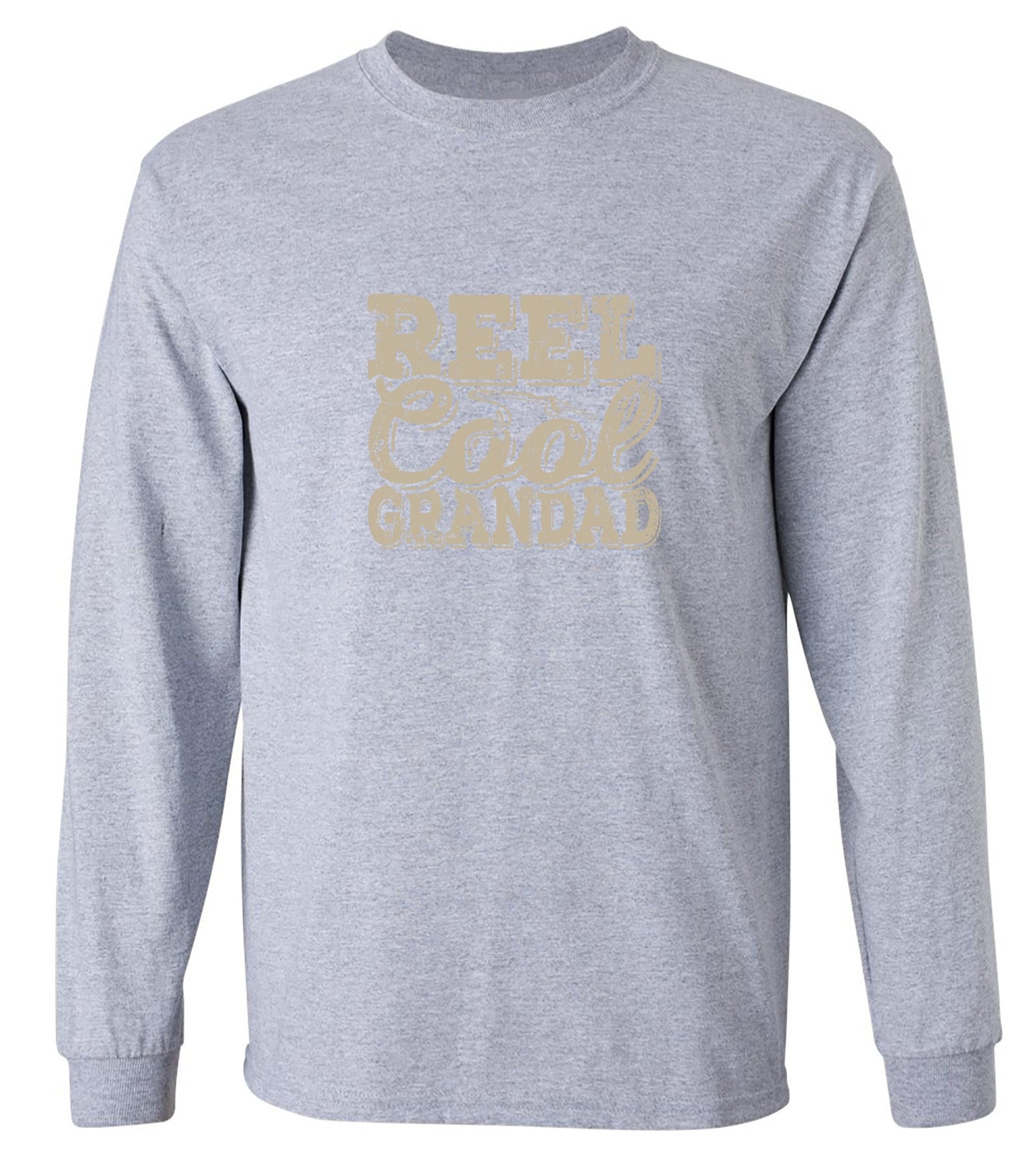 Funny T-Shirts design "Reel Cool Grandad - Shirt for Grandpa that loves Fishing - Long Sleeve"