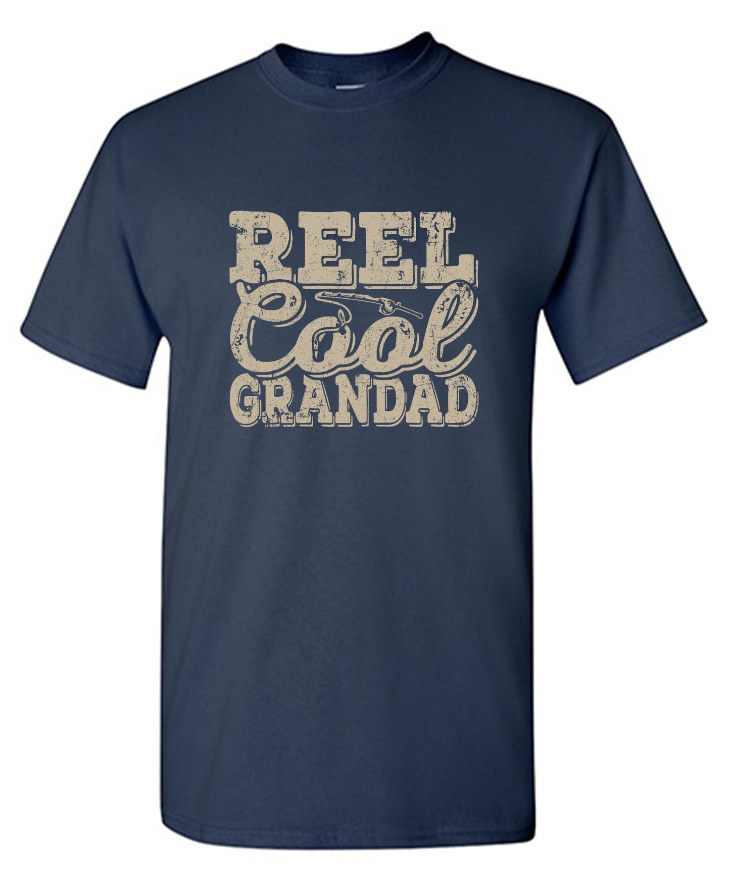 Funny T-Shirts design "Reel Cool Grandad - Shirt for Grandpa that loves Fishing"