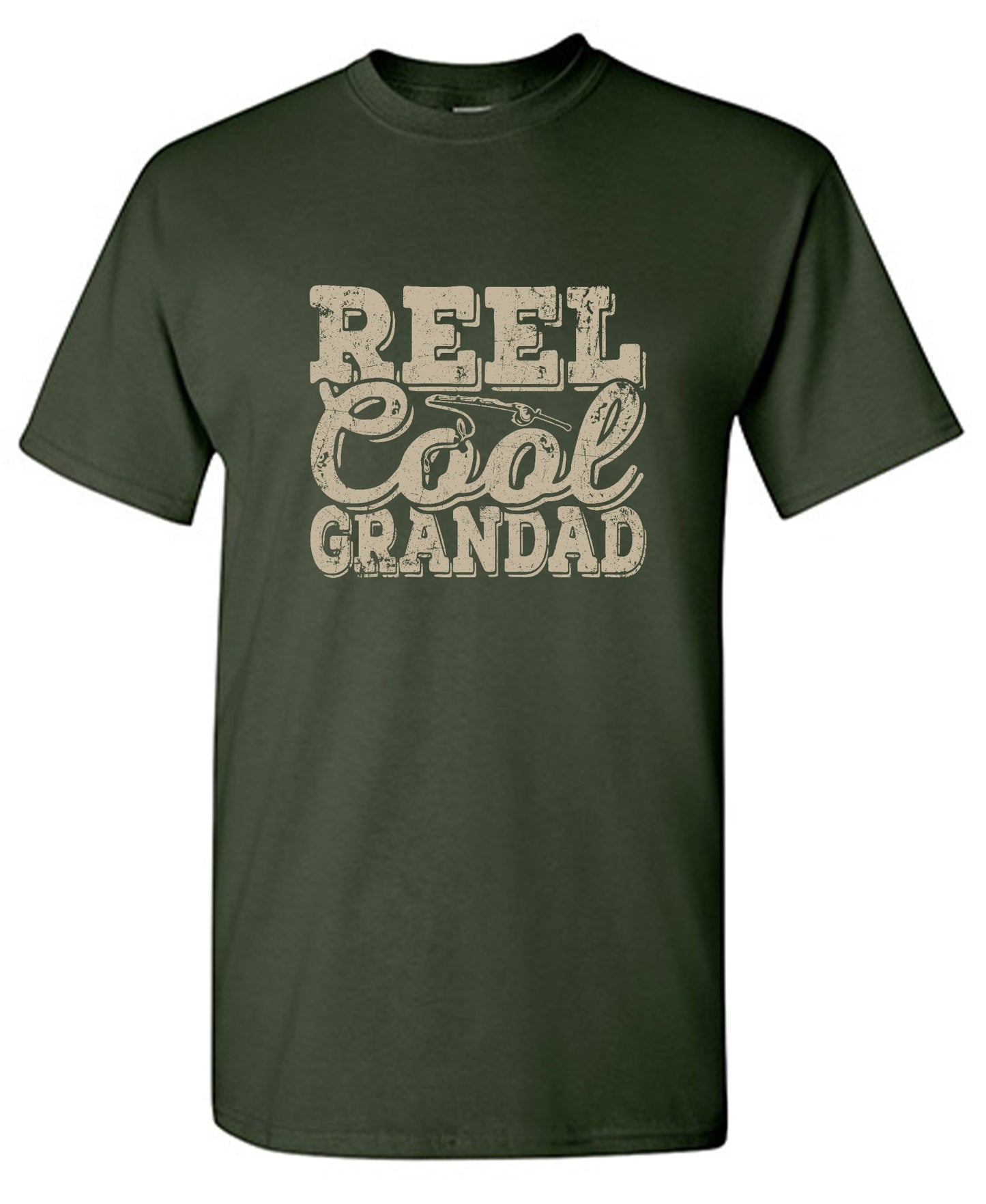 Funny T-Shirts design "Reel Cool Grandad - Shirt for Grandpa that loves Fishing"