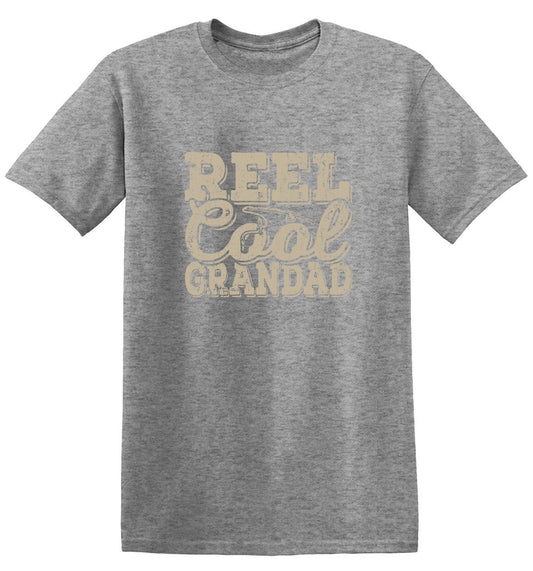 Funny T-Shirts design "Reel Cool Grandad - Shirt for Grandpa that loves Fishing"