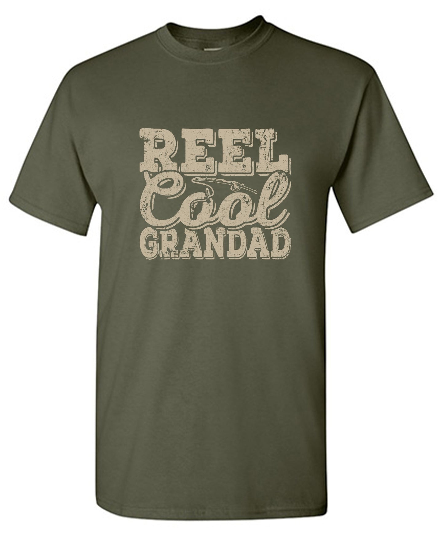 Funny T-Shirts design "Reel Cool Grandad - Shirt for Grandpa that loves Fishing"