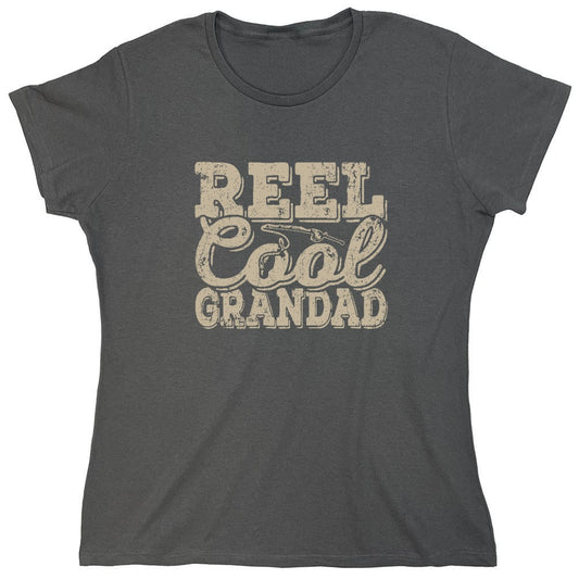 Funny T-Shirts design "Reel Cool Grandad - Shirt for Grandpa that loves Fishing - Womens"