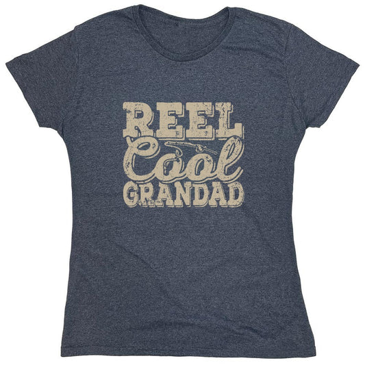 Funny T-Shirts design "Reel Cool Grandad - Shirt for Grandpa that loves Fishing - Womens"
