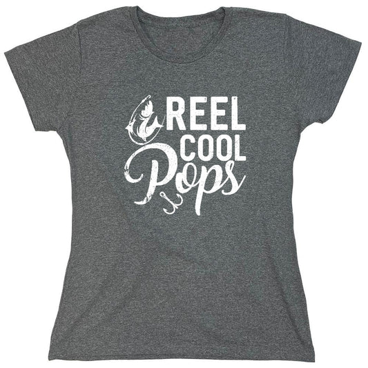 Funny T-Shirts design "Reel Cool Pops - Shirt for Fathers that love Fishing - Womens"