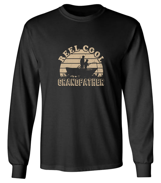 Funny T-Shirts design "Reel Cool Grand Father Shirt - Long Sleeve"
