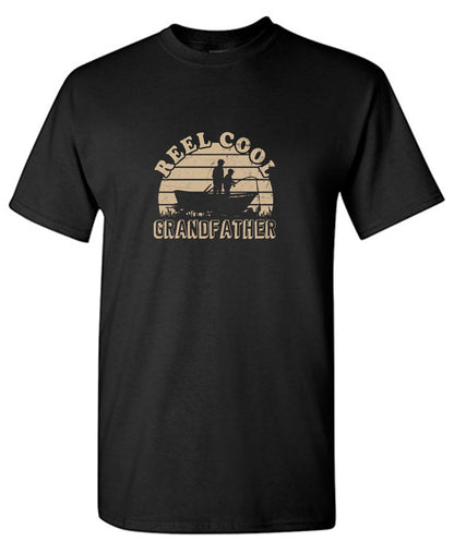 Funny T-Shirts design "Reel Cool Grand Father Shirt"
