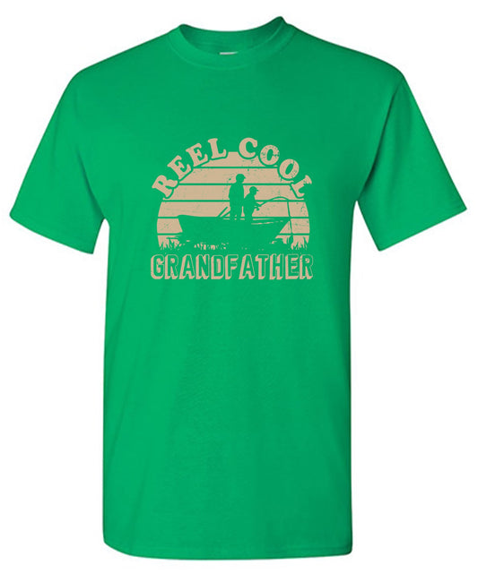 Funny T-Shirts design "Reel Cool Grand Father Shirt"