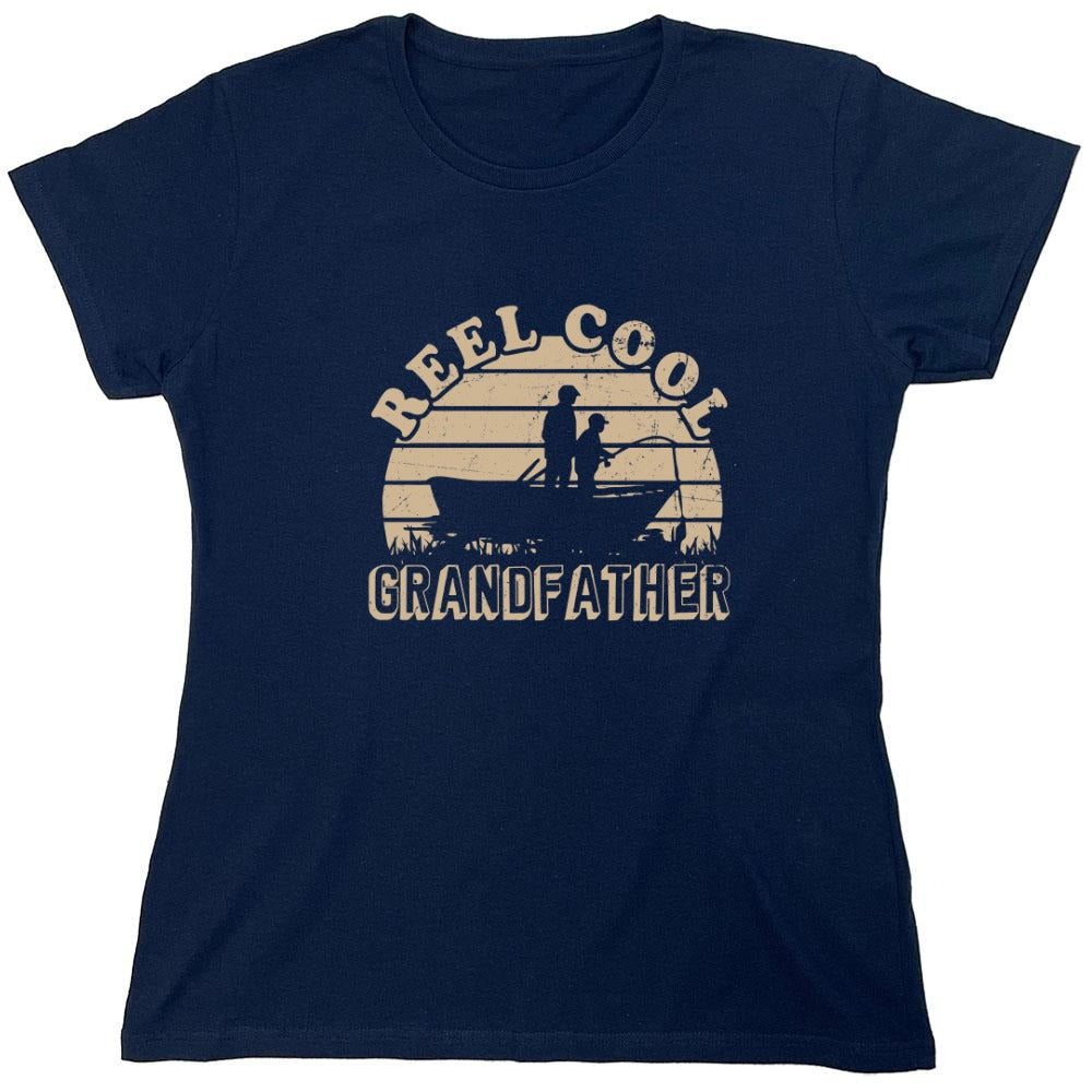 Funny T-Shirts design "Reel Cool Grand Father Shirt - Womens"