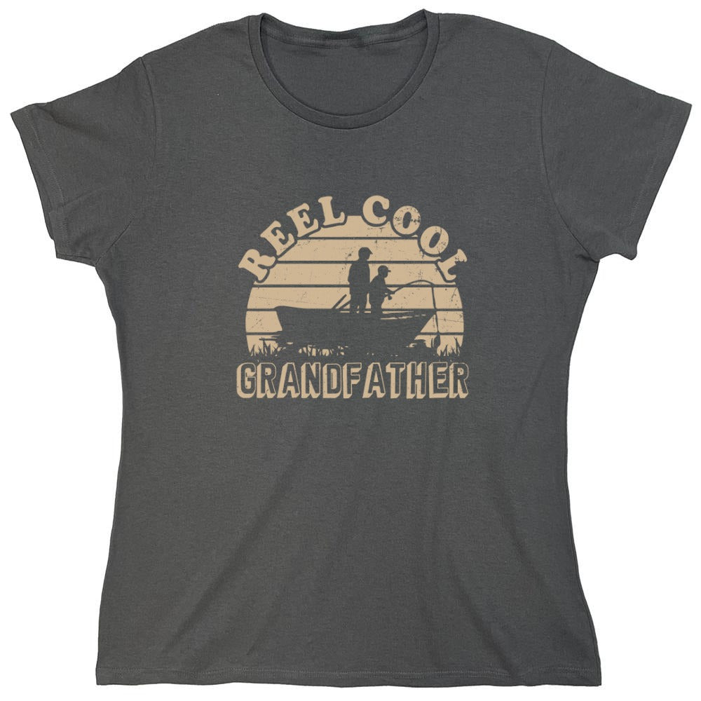 Funny T-Shirts design "Reel Cool Grand Father Shirt - Womens"