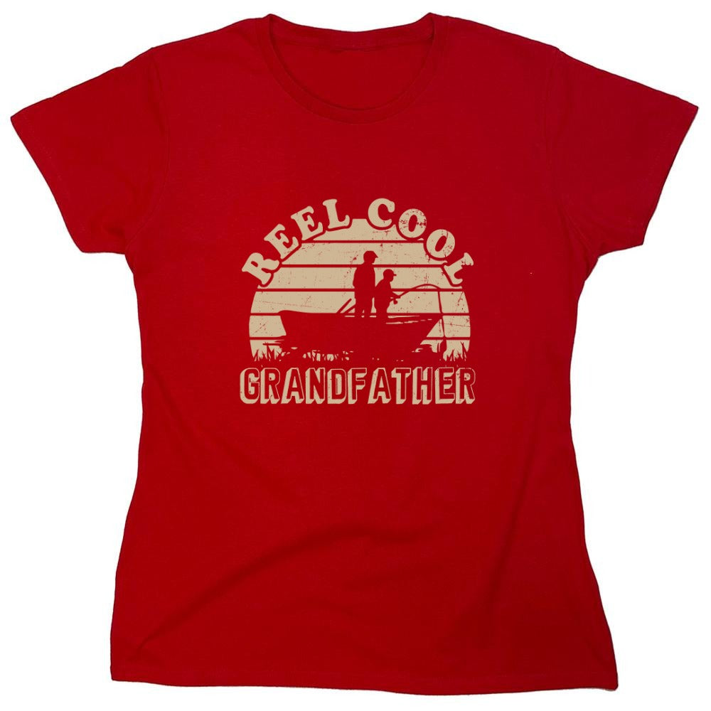 Funny T-Shirts design "Reel Cool Grand Father Shirt - Womens"