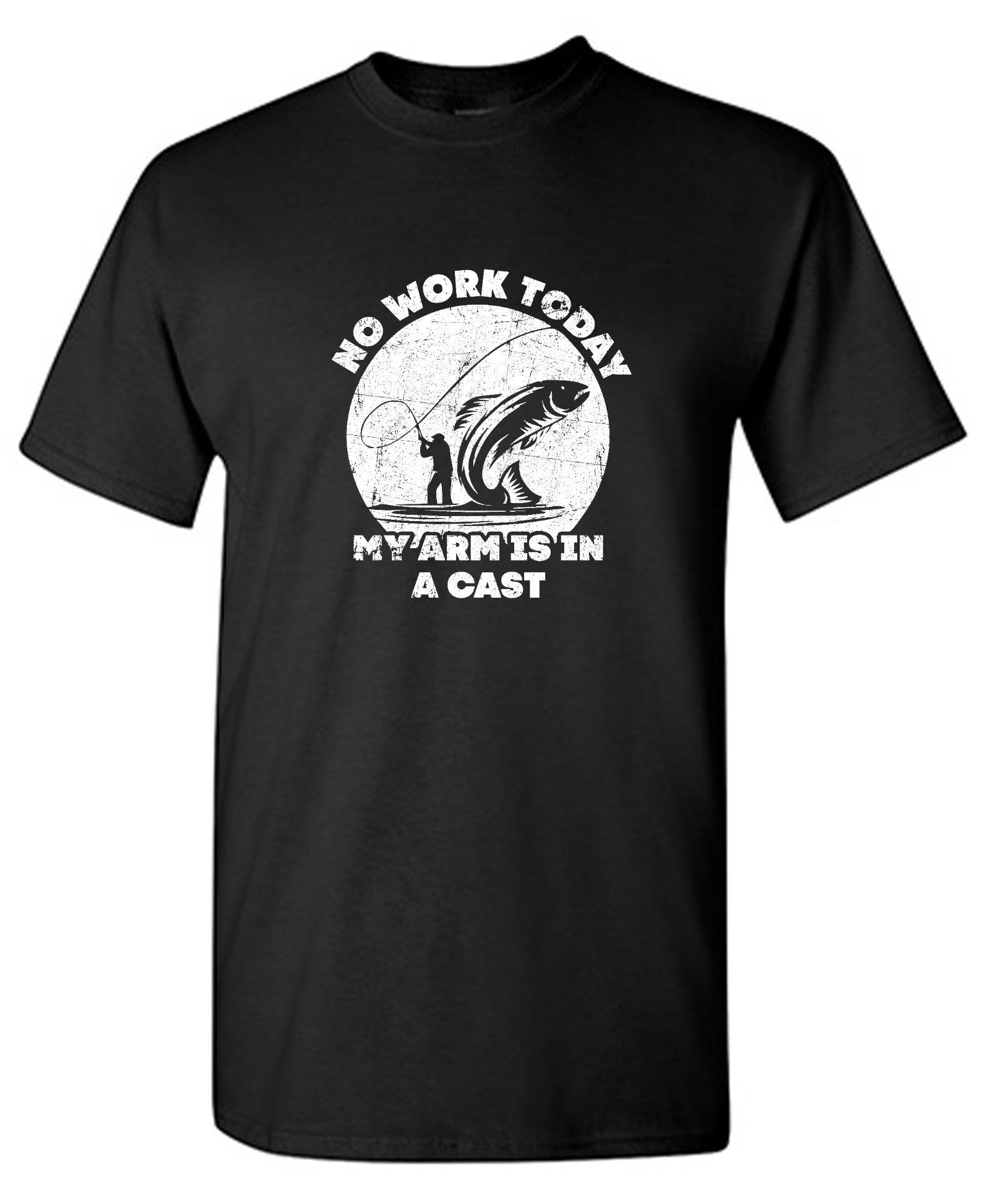 Funny T-Shirts design "No Work Today My Arm is in a Cast - Fathers Day Shirt - Ring Spun Tee"