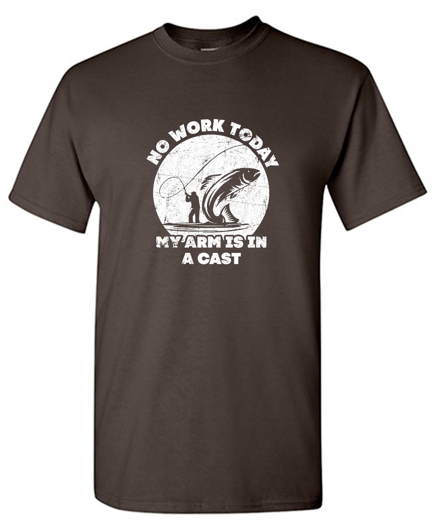 Funny T-Shirts design "No Work Today My Arm is in a Cast - Fathers Day Shirt - Ring Spun Tee"
