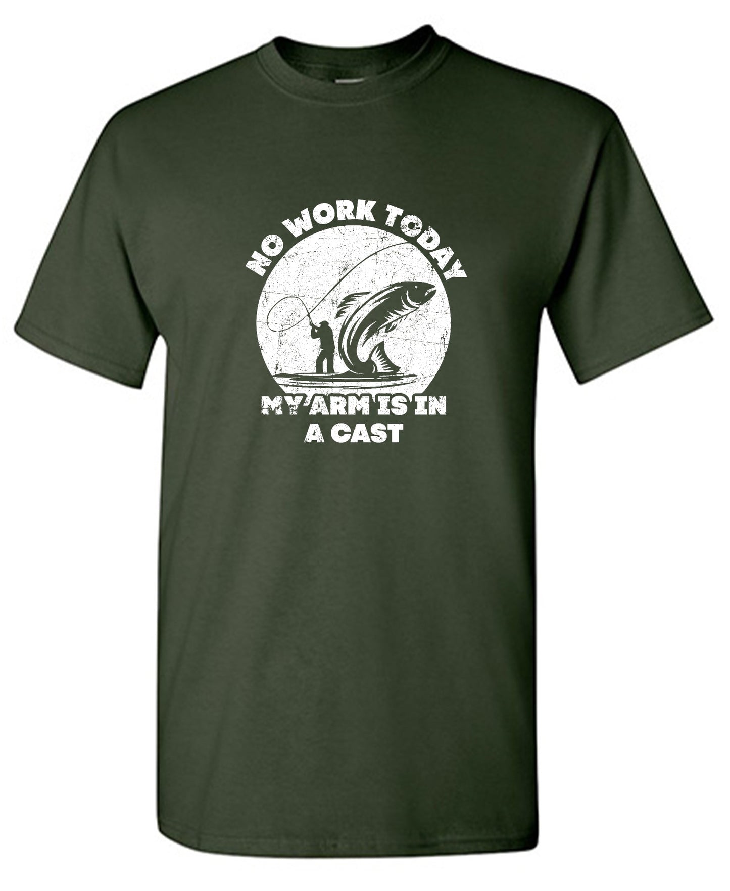 Funny T-Shirts design "No Work Today My Arm is in a Cast - Fathers Day Shirt - Ring Spun Tee"