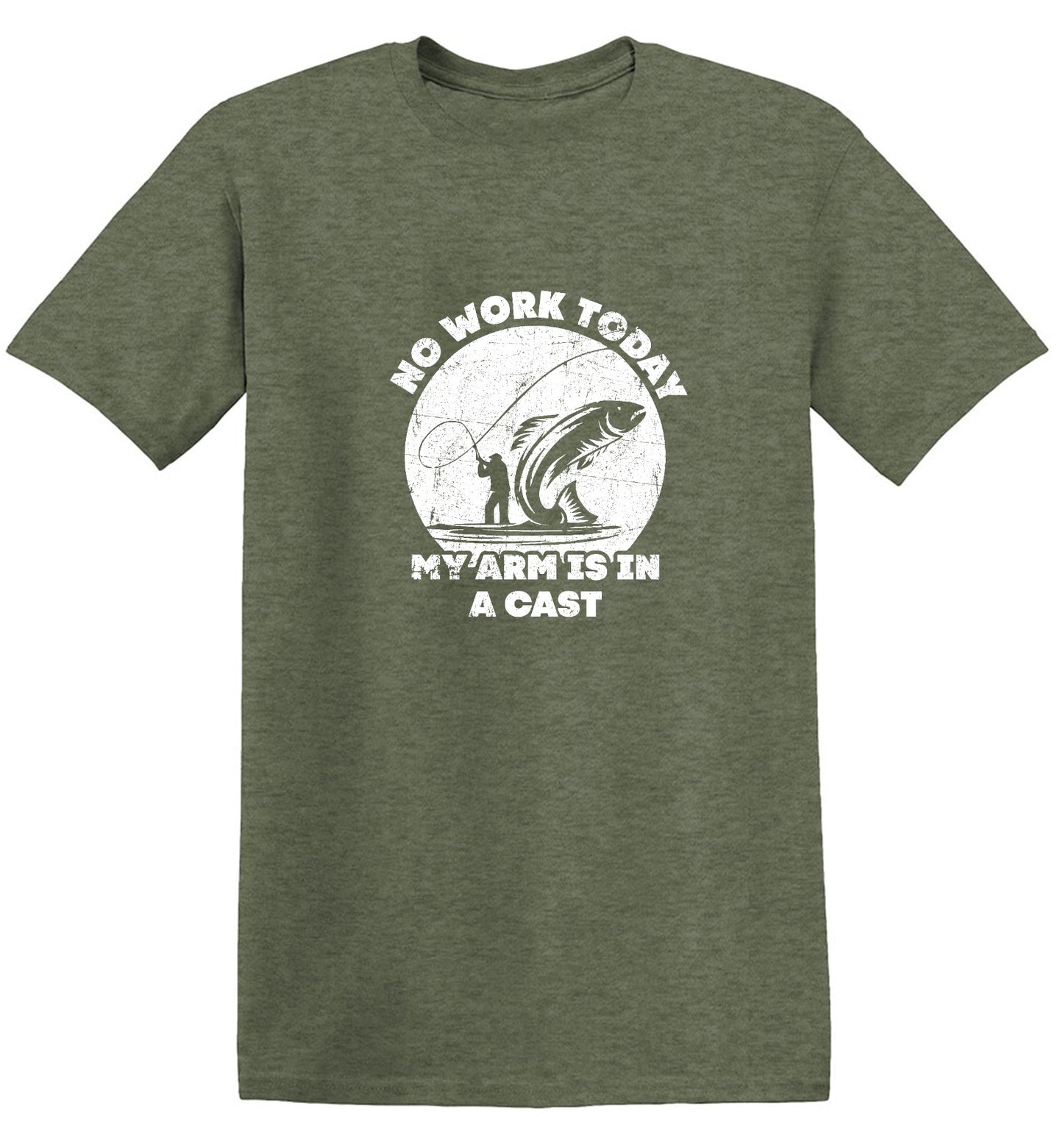 Funny T-Shirts design "No Work Today My Arm is in a Cast - Fathers Day Shirt - Ring Spun Tee"