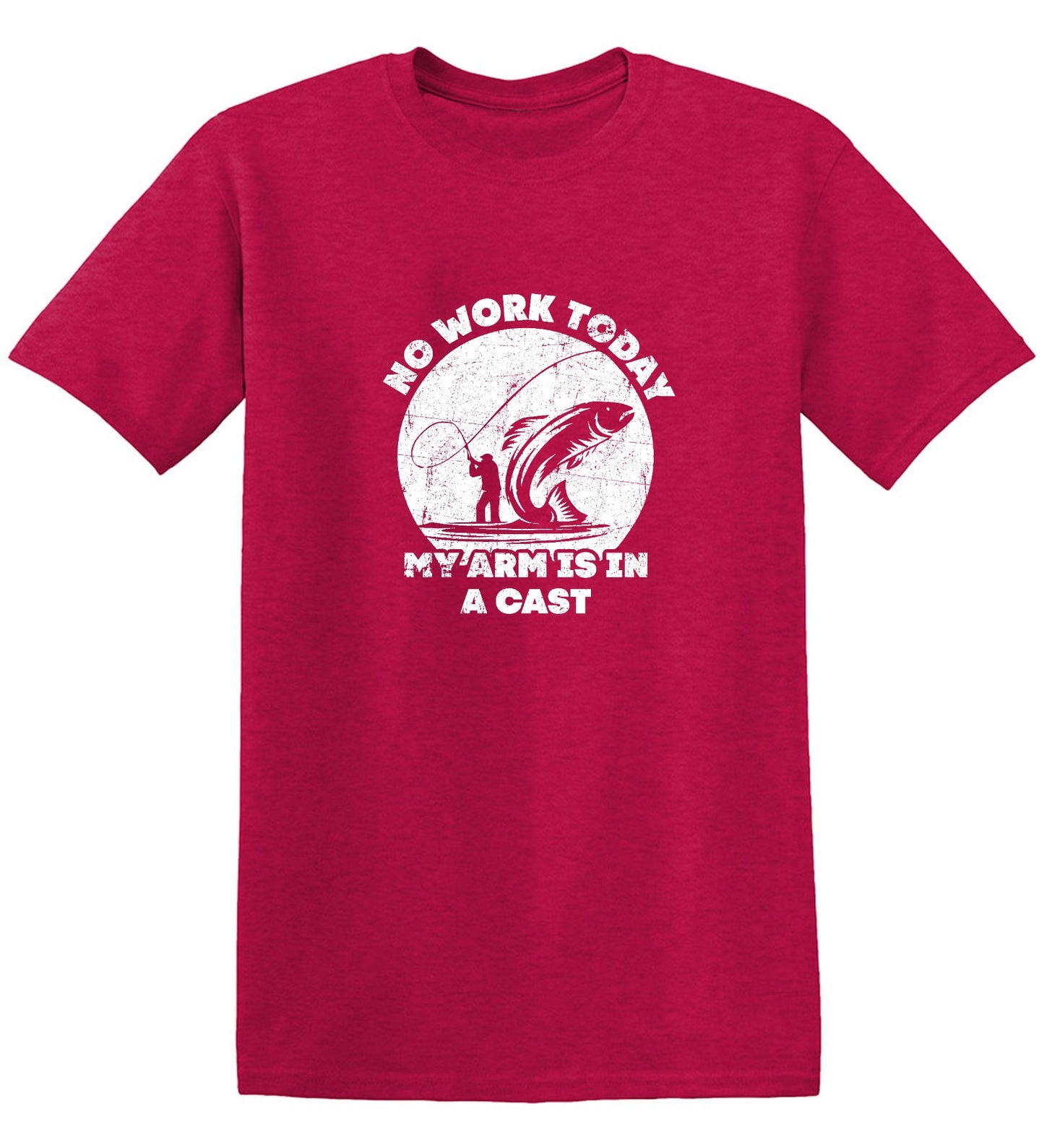 Funny T-Shirts design "No Work Today My Arm is in a Cast - Fathers Day Shirt - Ring Spun Tee"