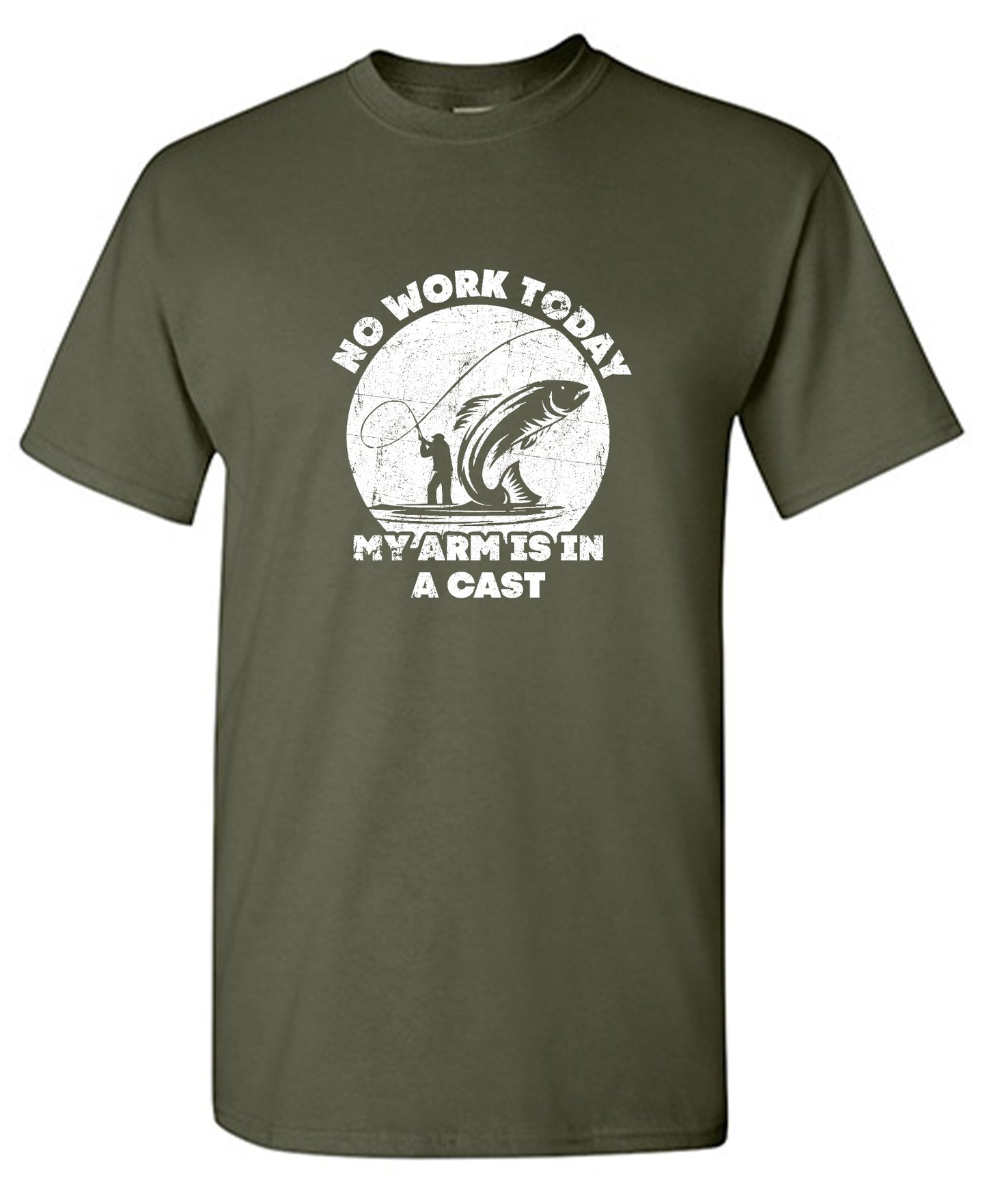Funny T-Shirts design "No Work Today My Arm is in a Cast - Fathers Day Shirt - Ring Spun Tee"