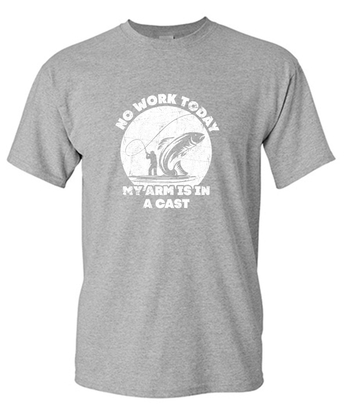 Funny T-Shirts design "No Work Today My Arm is in a Cast - Fathers Day Shirt - Ring Spun Tee"