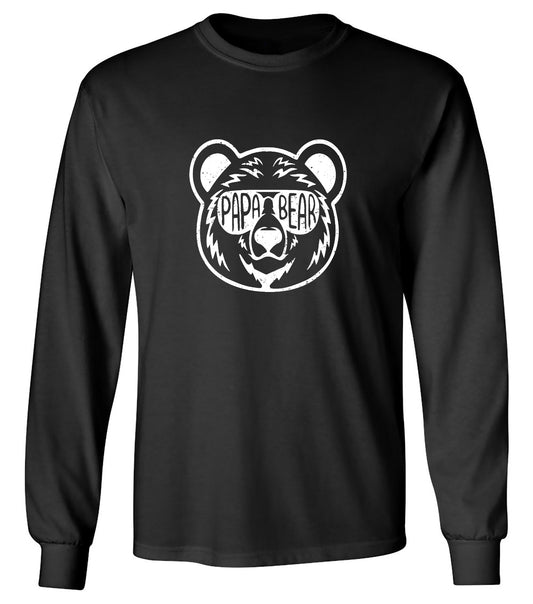 Funny T-Shirts design "Papa Bear - Fathers Day Shirt - Long Sleeve"