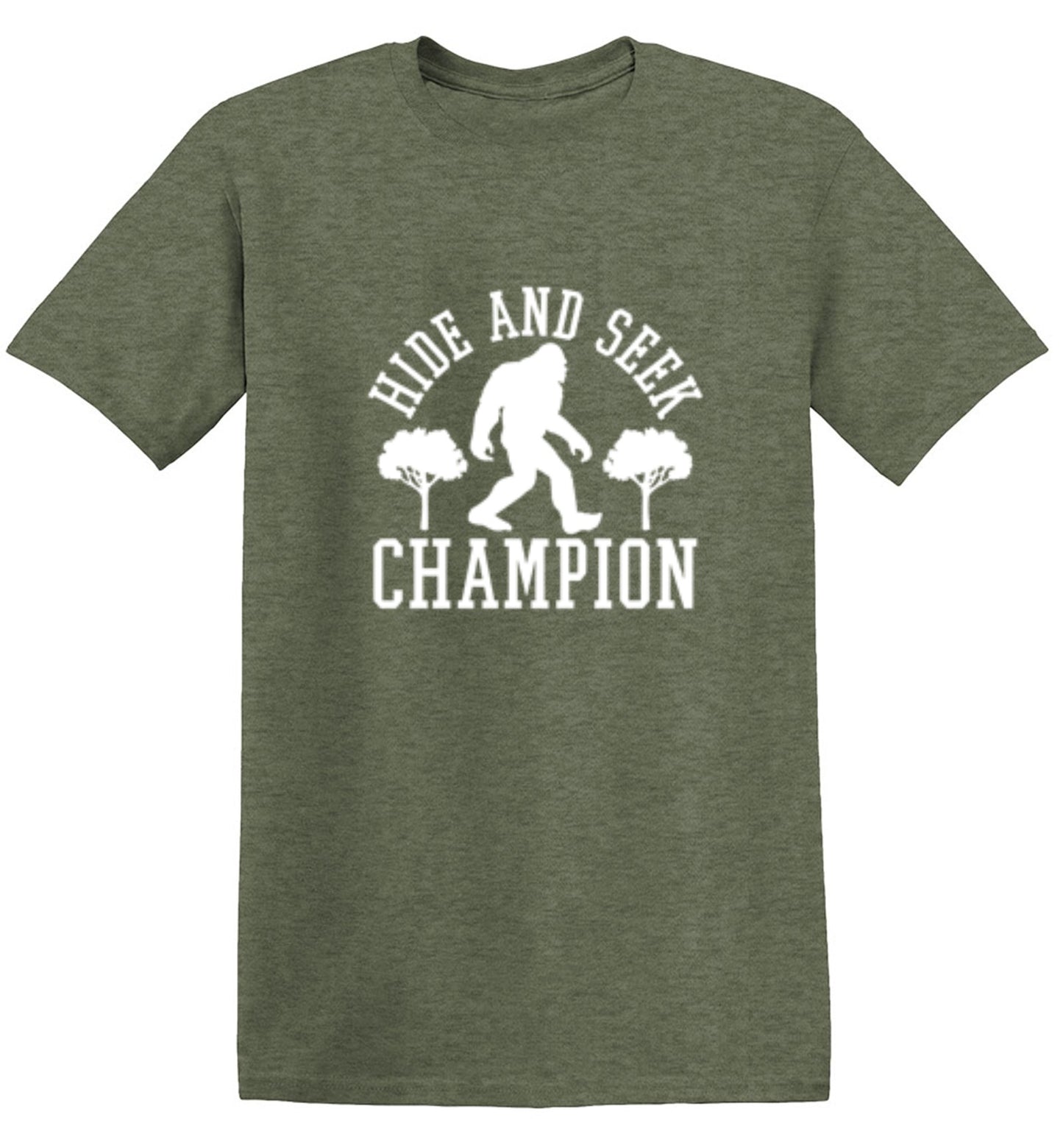 Funny T-Shirts design "Bigfoot - Hide And Seek Champion"