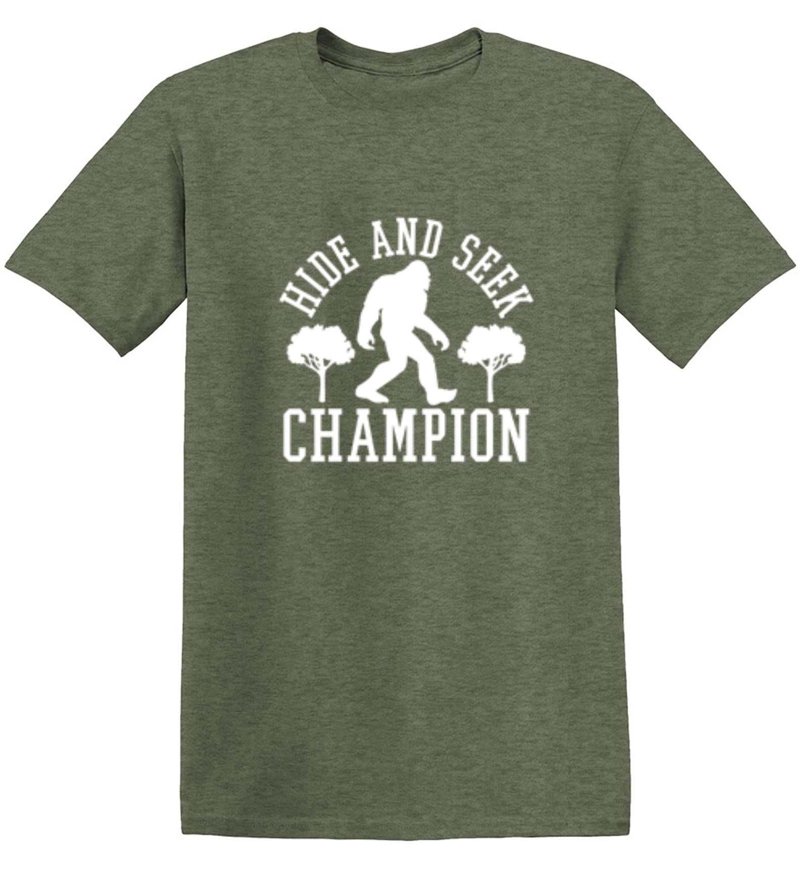 Funny T-Shirts design "Bigfoot - Hide And Seek Champion"