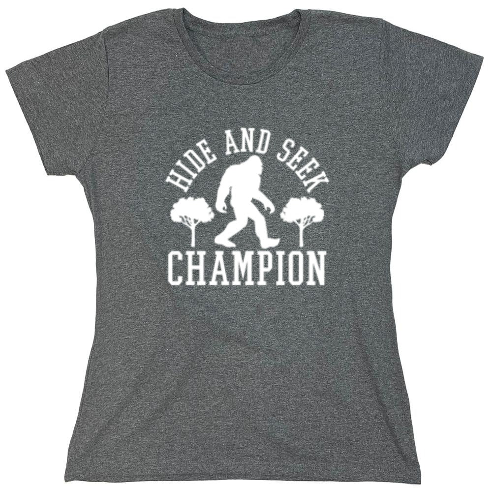 Funny T-Shirts design "Bigfoot - Hide And Seek Champion - Womens"