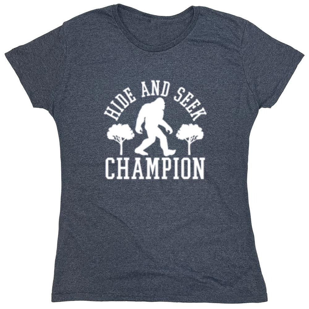Funny T-Shirts design "Bigfoot - Hide And Seek Champion - Womens"