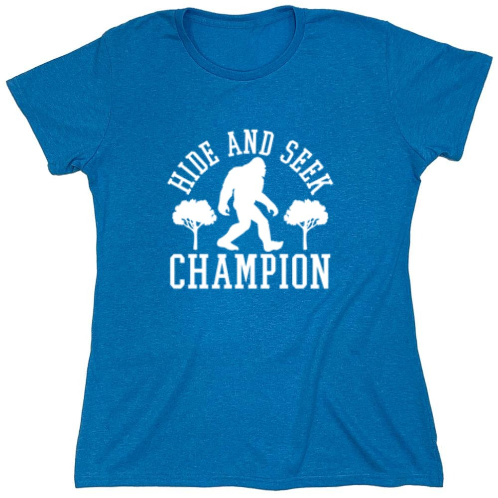 Funny T-Shirts design "Bigfoot - Hide And Seek Champion - Womens"