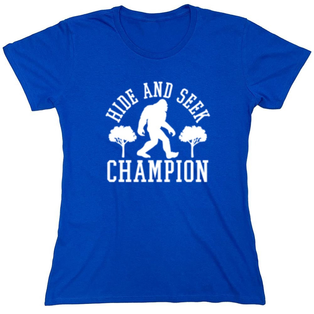 Funny T-Shirts design "Bigfoot - Hide And Seek Champion - Womens"