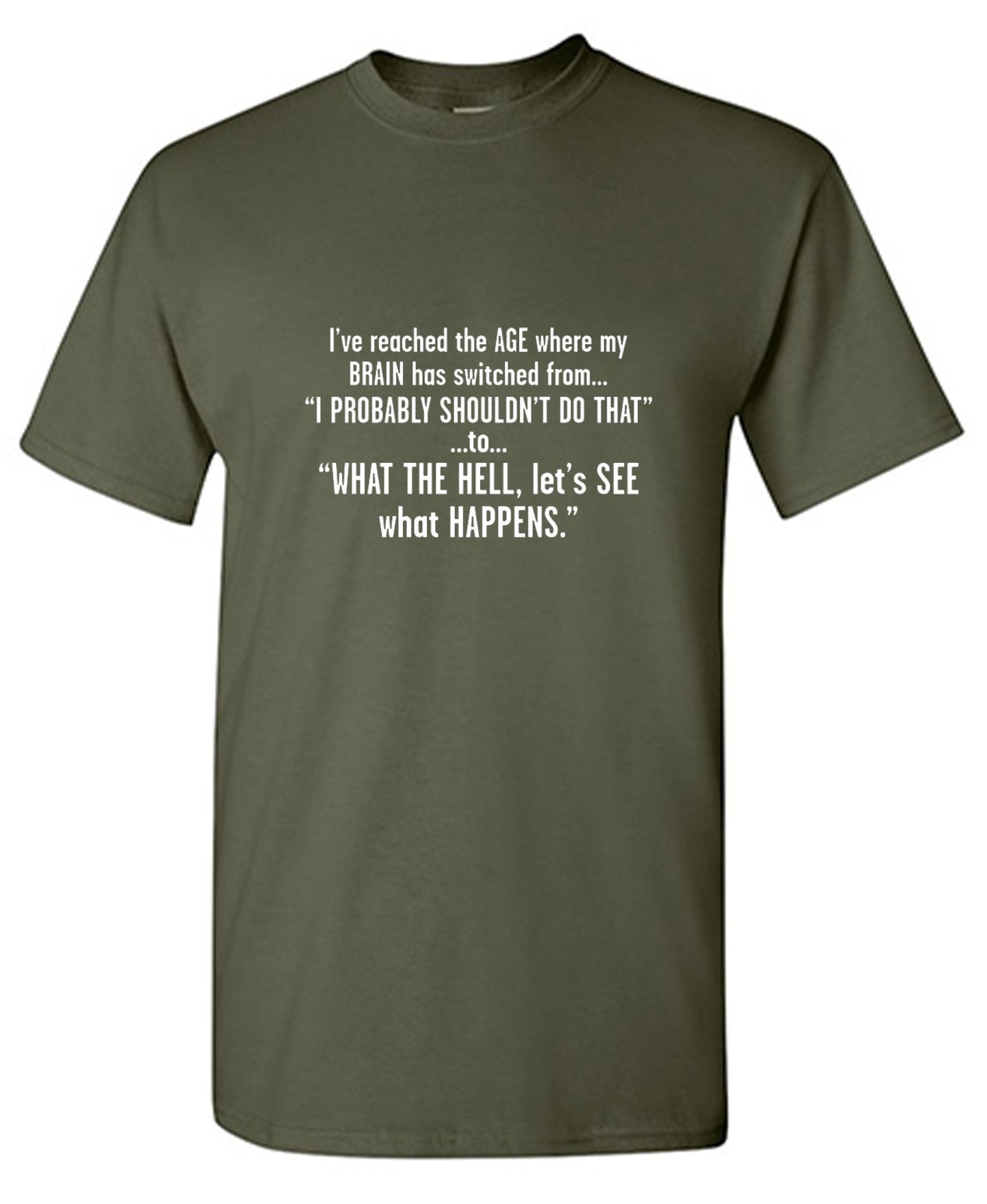 Funny T-Shirts design "I've Reached The Age Where My Brain Has Switched From - Ring Spun Tee"