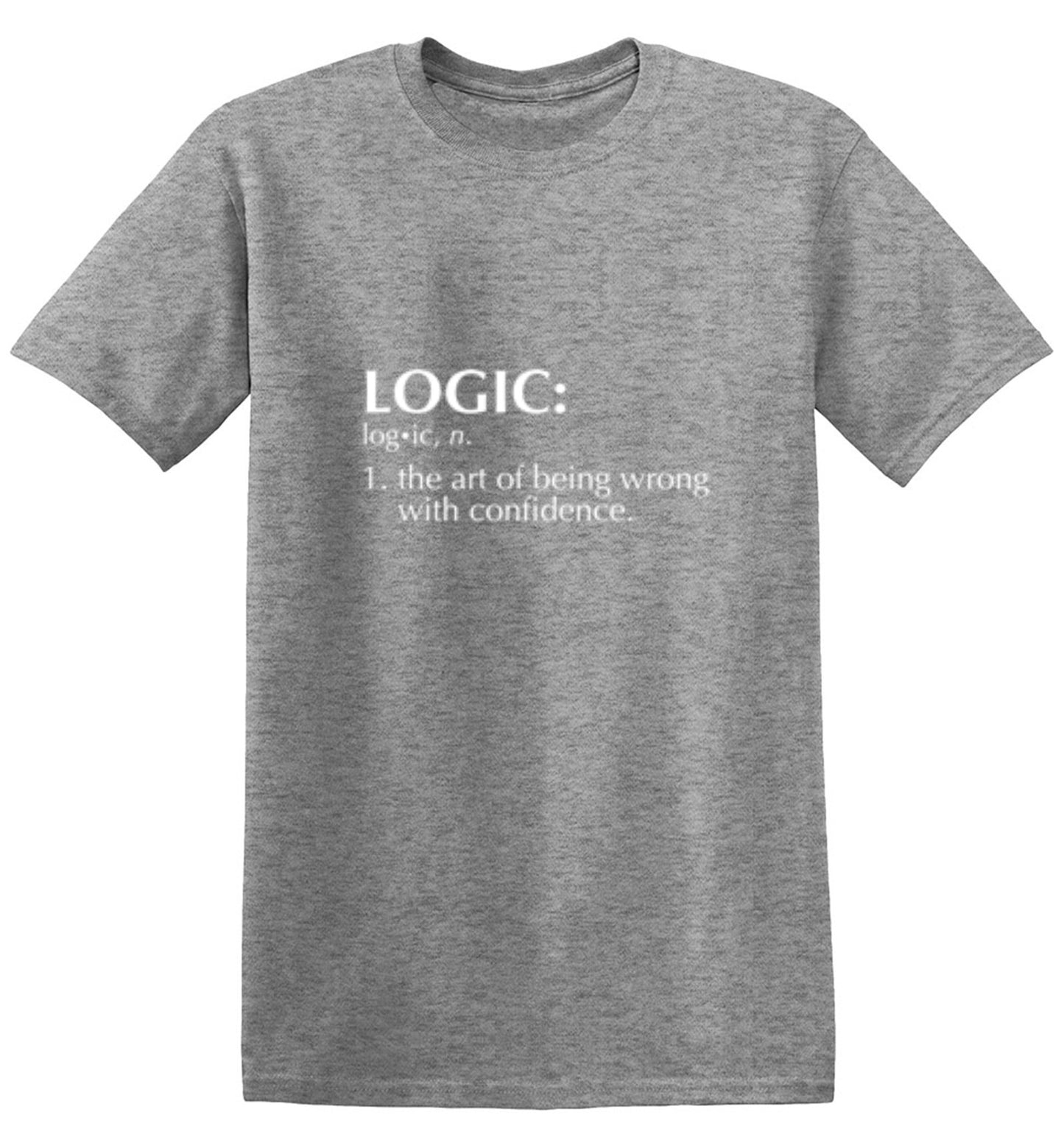 Funny T-Shirts design "Logic: The Art Of Being Wrong With Confidence"