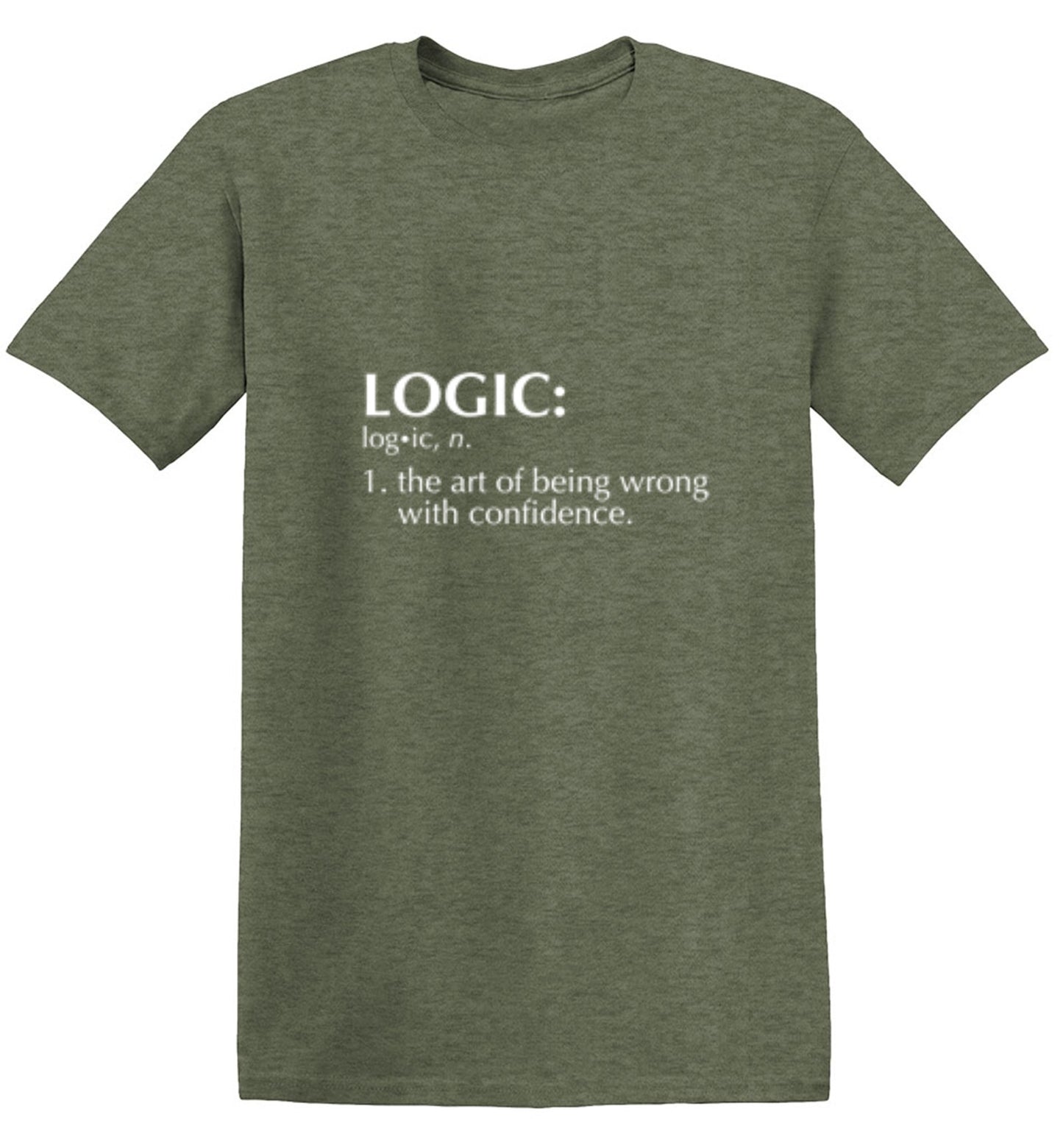 Funny T-Shirts design "Logic: The Art Of Being Wrong With Confidence"