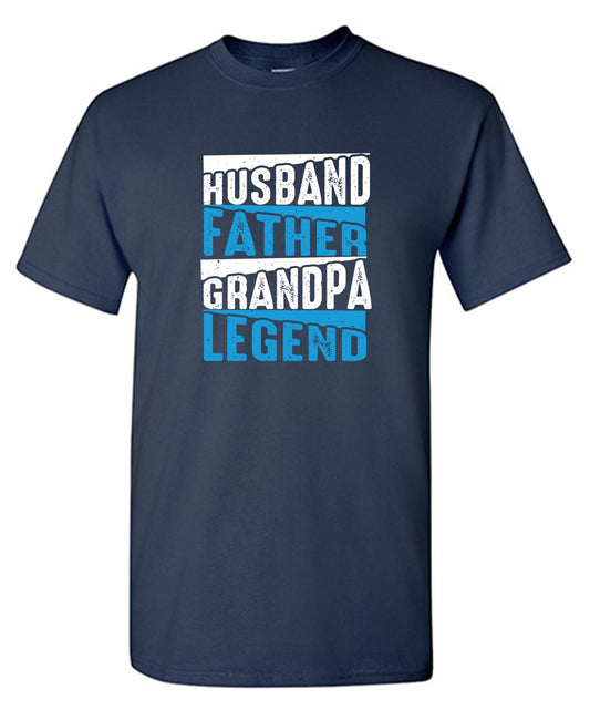 Funny T-Shirts design "Husband Father Grandpa Legend Fathers Day T-Shirt"