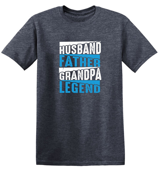 Funny T-Shirts design "Husband Father Grandpa Legend Fathers Day T-Shirt"