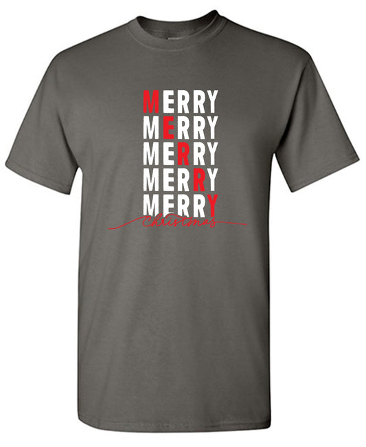 Funny T-Shirts design "Merry, Merry, Merry, Merry, Merry Christmas Shirt"