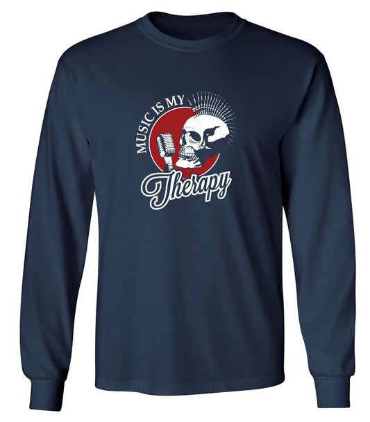 Funny T-Shirts design "Music is My Therapy Shirt - Long Sleeve"