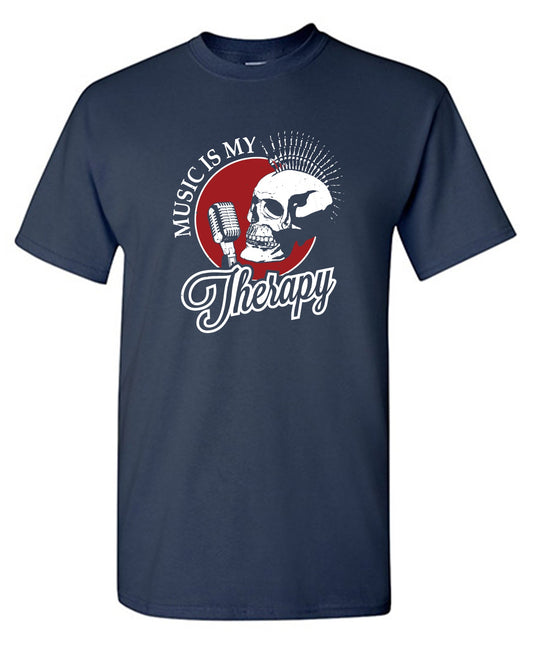 Funny T-Shirts design "Music is My Therapy Shirt - Ring Spun Tee"