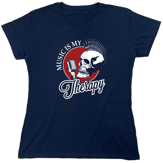 Funny T-Shirts design "Music is My Therapy Shirt - Womens"