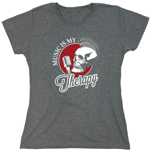 Funny T-Shirts design "Music is My Therapy Shirt - Womens"