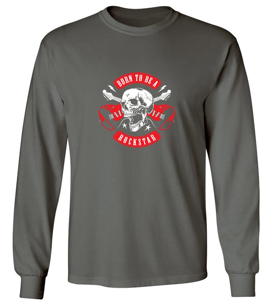 Funny T-Shirts design "Born to be a Rockstar T-Shirt - Long Sleeve"