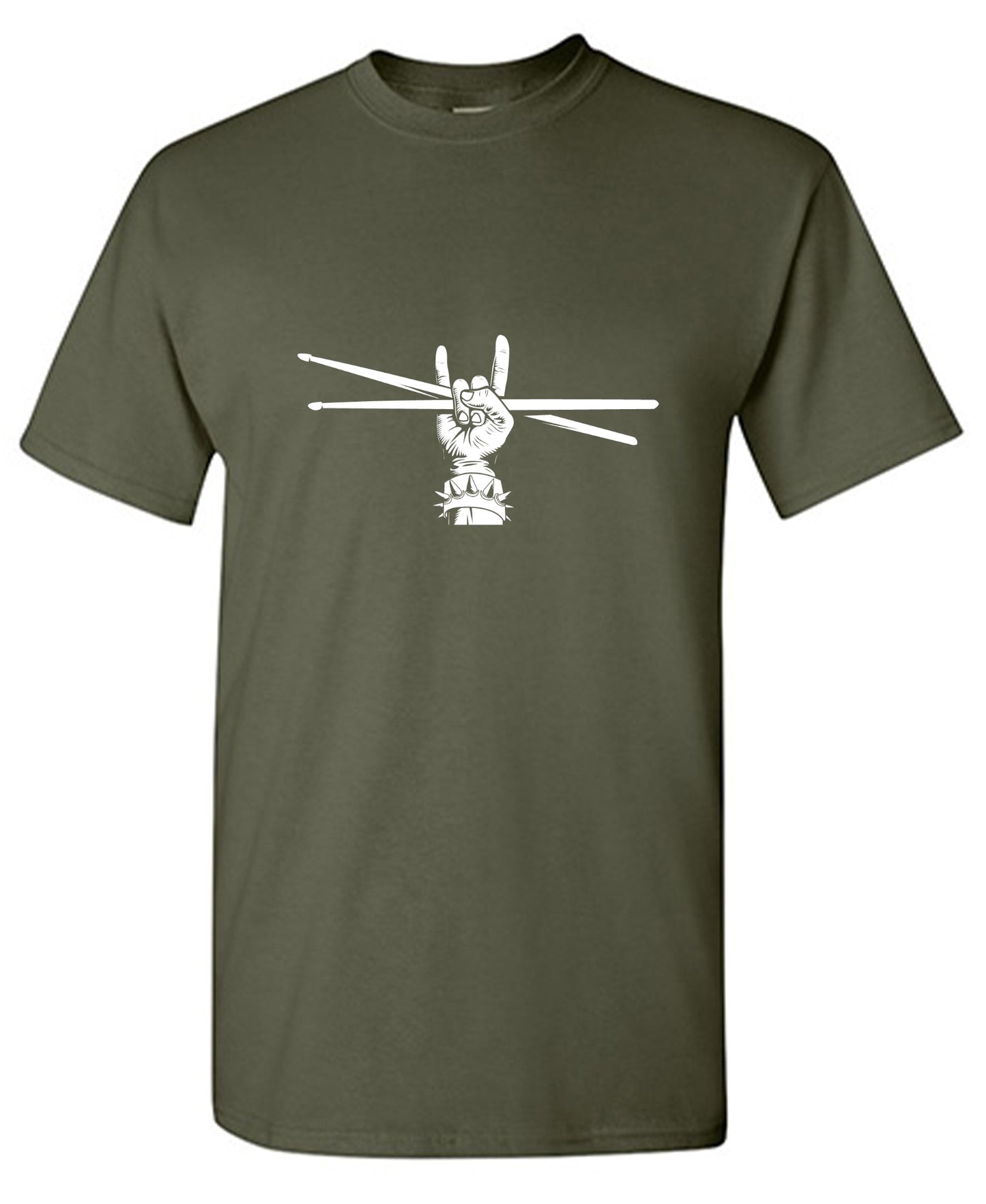 Funny T-Shirts design "Drumstick and Devil Horns Shirt - Tall Tee"