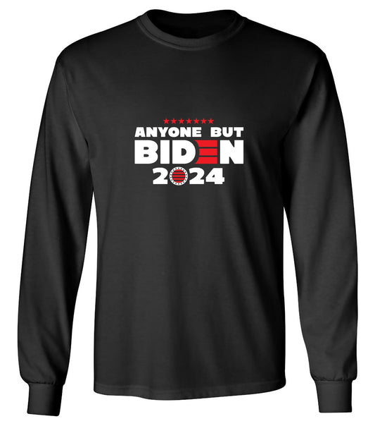 Funny T-Shirts design "Anyone but Biden 2024 Political T-Shirt - Long Sleeve"
