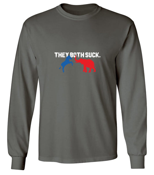 Funny T-Shirts design "Both Suck 2024 T-shirt - Long Sleeve"