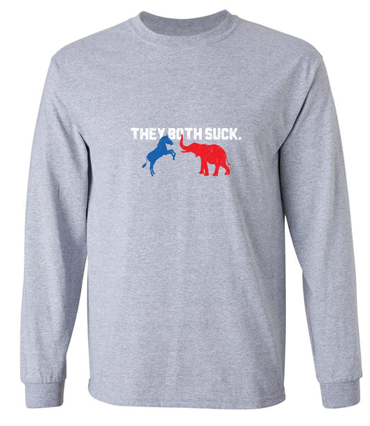 Funny T-Shirts design "Both Suck 2024 T-shirt - Long Sleeve"