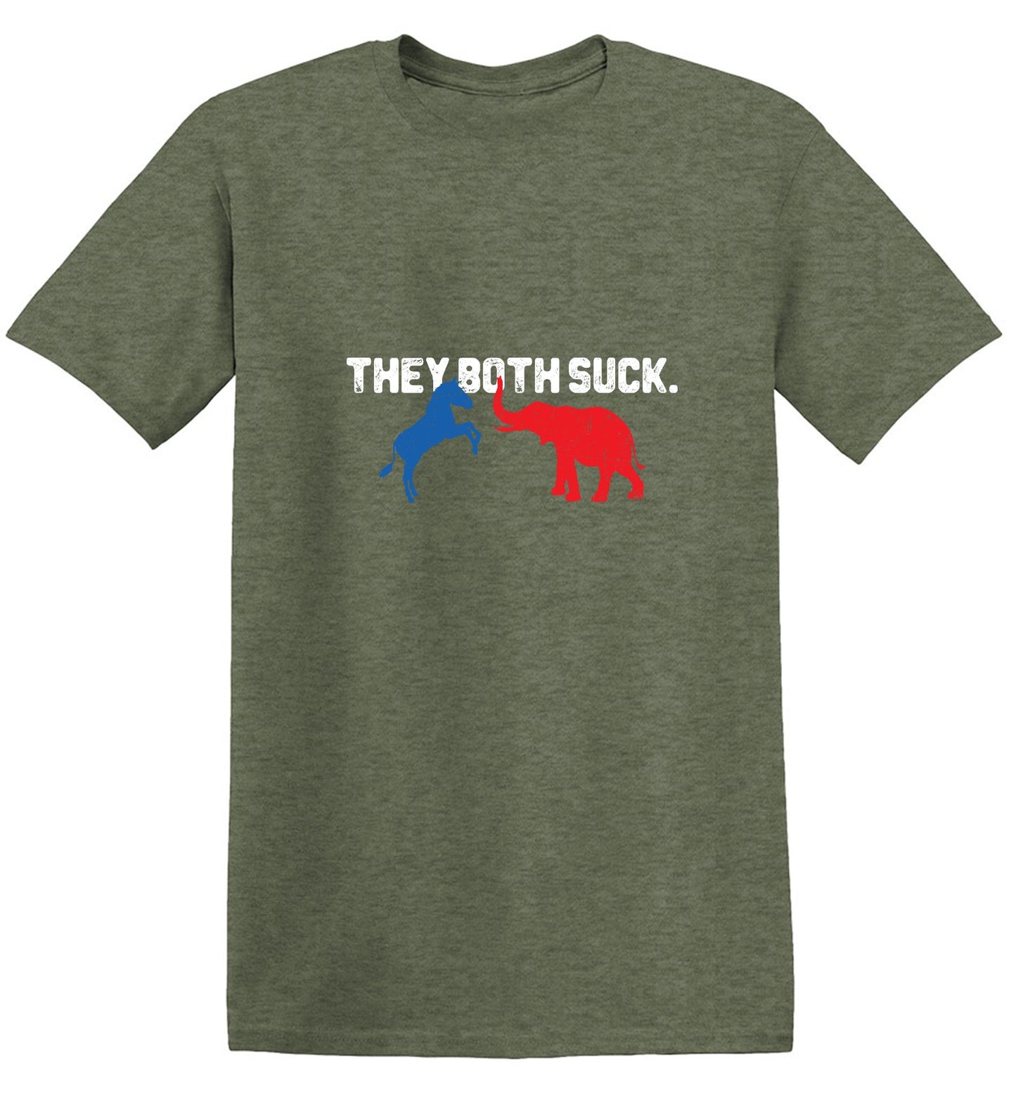 Funny T-Shirts design "Both Suck 2024 T-shirt - Ring Spun Tee"