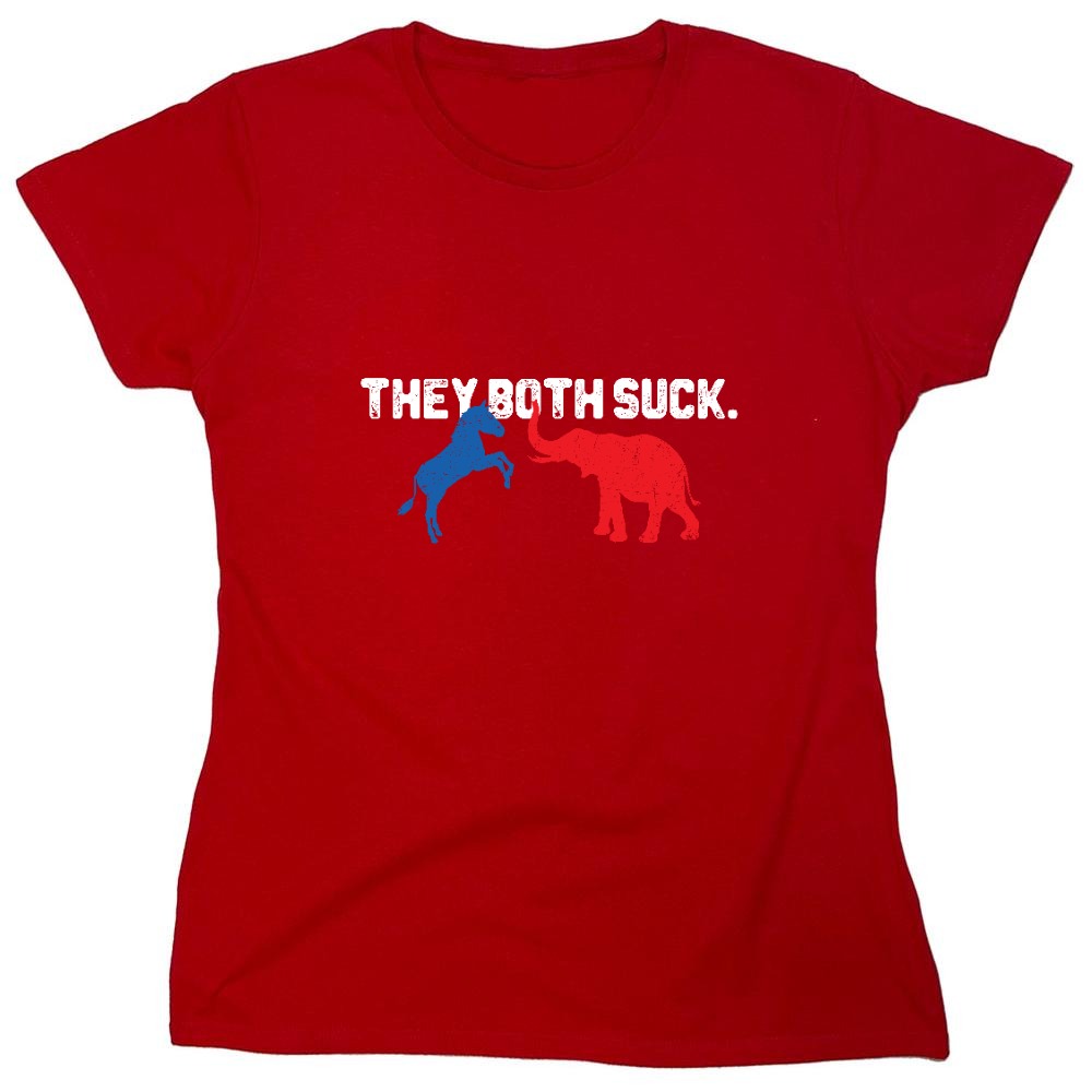 Funny T-Shirts design "Both Suck 2024 T-shirt - Womens"