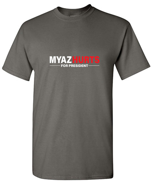 Funny T-Shirts design "Myaz Hurtz 2024 Mens Tshirt"